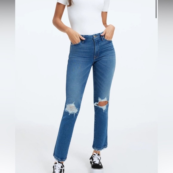 Good American Good Curve Straight Jeans - Picture 1 of 6